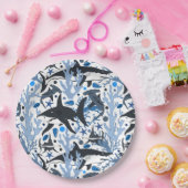 かわいいサメ柄ビーチパーティー ペーパープレート (パーティー)