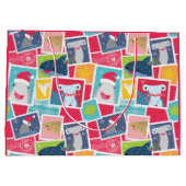 かわいいサメ種のクリスマス ラージペーパーバッグ (裏面)