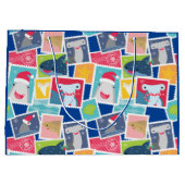 かわいいサメ種のクリスマス ラージペーパーバッグ (裏面)