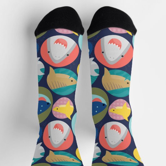 かわいいサメ種クルーソックス ソックス (上部)