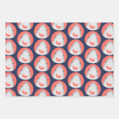 かわいいサメ種誕生日 ラッピングペーパーシート (正面3)