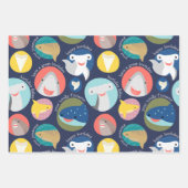 かわいいサメ種誕生日 ラッピングペーパーシート (正面)