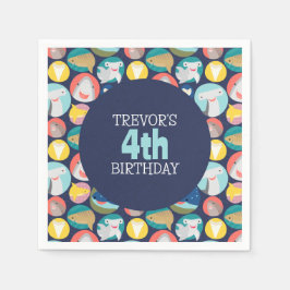 かわいいサメ種 スタンダードカクテルナプキン