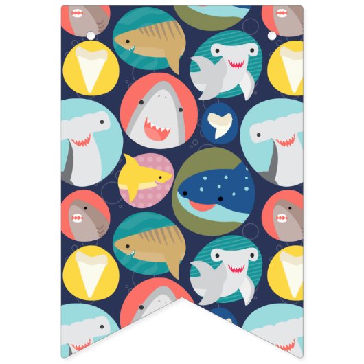 かわいいサメ種 バンティングフラッグ (第1の旗)