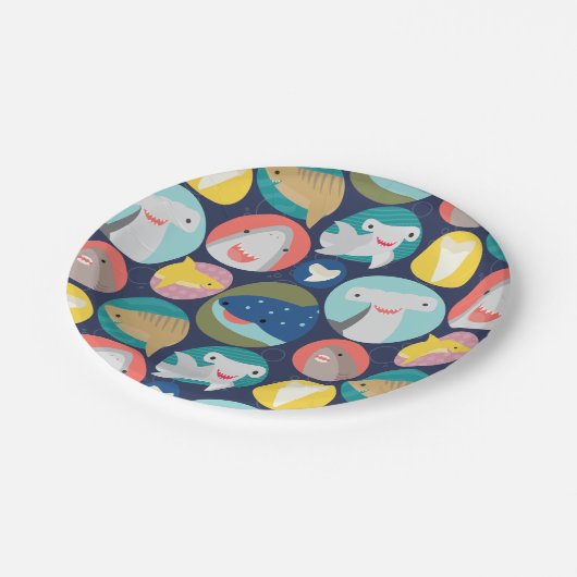 かわいいサメ種 ペーパープレート (アングル)