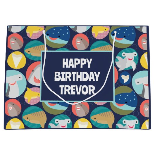 かわいいサメ種 ラージペーパーバッグ (正面)