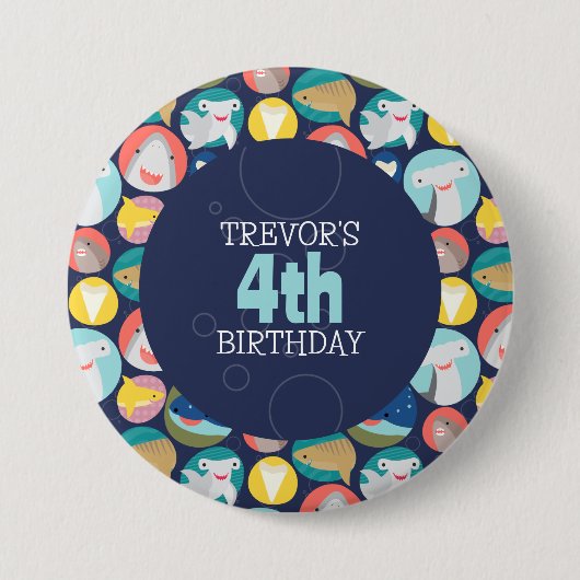 かわいいサメ種 缶バッジ (正面)