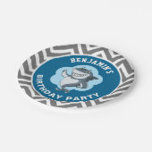 かわいいサメ誕生日パーティー ペーパープレート (アングル)