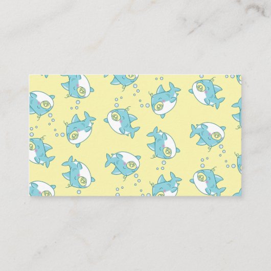 かわいいサメ赤ちゃんシャワーかわいいおむつラッフル エンクロージャーカード (裏面)