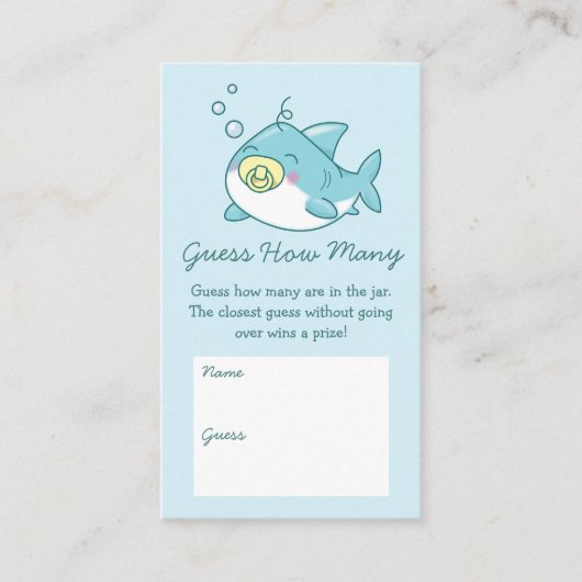 かわいいサメ赤ちゃんシャワーかわいいはいくつだと思う エンクロージャーカード (正面)