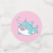 かわいいサメ赤ちゃんシャワーかわいいピンクガール コンフェッティ (スモール正面)