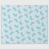 かわいいサメ赤ちゃんシャワーかわいいピンクガール ラッピングペーパー (フラット)