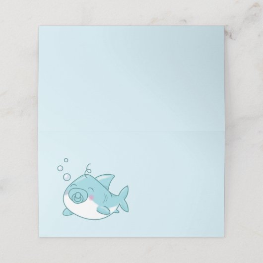 かわいいサメ赤ちゃんシャワーかわいいブルーボーイ プレイスカード (外部開封)
