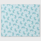 かわいいサメ赤ちゃんシャワーかわいいブルーボーイ ラッピングペーパー (フラット)