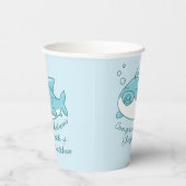 かわいいサメ赤ちゃんシャワーかわいいブルーボーイ 紙コップ (右)