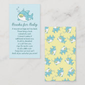 かわいいサメ赤ちゃんシャワーかわいい本ベビー エンクロージャーカード (正面/裏面)