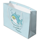 かわいいサメ赤ちゃんシャワーかわいい ラージペーパーバッグ (裏面アングル)