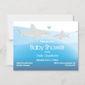 かわいいサメ赤ちゃんシャワー招待状磁気カード マグネット招待状 (正面)