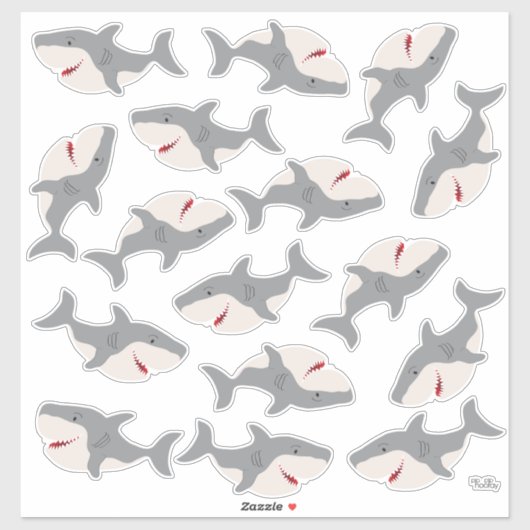 かわいいサメ餌漫画サメキャラクタービニール シール (シート)