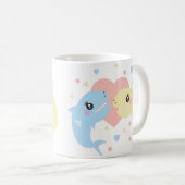 かわいいサメ ビーチ 子供 名前 コーヒーマグカップ (正面右)