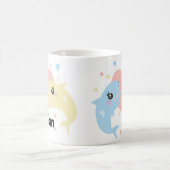 かわいいサメ ビーチ 子供 名前 コーヒーマグカップ (中央)