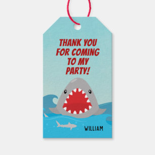 かわいいサメ  男の子の誕生日パーティーありがとう ギフトタグ