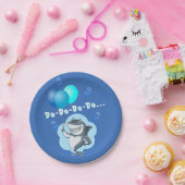 かわいいサメ |青いバルーン誕生日 ペーパープレート (パーティー)