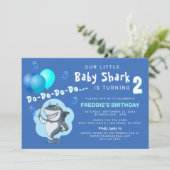 かわいいサメ | 青い風船の誕生日 招待状 (スタンド正面)