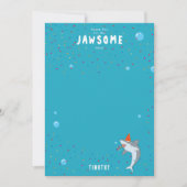 かわいいサメin海子供の誕生日パーティー サンキューカード (正面)