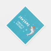 かわいいサメin海子供の誕生日パーティー スタンダードランチョンナプキン (角)