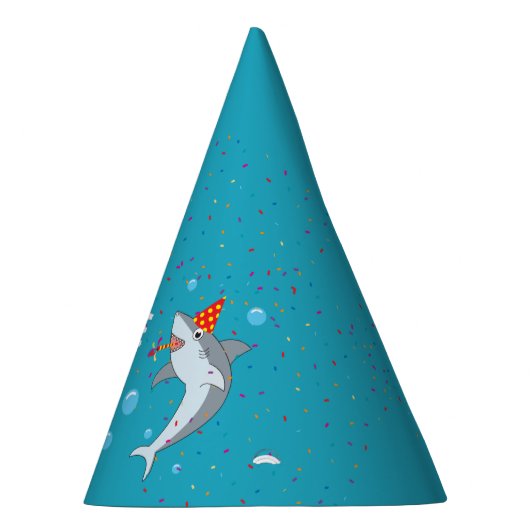 かわいいサメin海子供の誕生日パーティー パーティーハット (右)