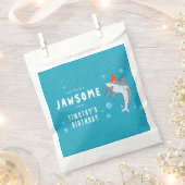 かわいいサメin海子供の誕生日パーティー フェイバーバッグ (クリップ留めされた状態)