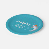 かわいいサメin海子供の誕生日パーティー ペーパープレート (アングル)