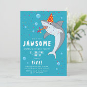 かわいいサメin海子供の誕生日パーティー 招待状 (スタンド正面)