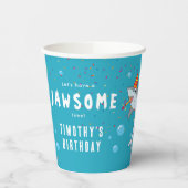 かわいいサメin海子供の誕生日パーティー 紙コップ (左)