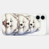 かわいいサモエドの子犬の積み重ね Case-Mate iPhoneケース (裏面 (横))