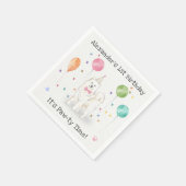 かわいいサモエードドッグ誕生日パーティー スタンダードカクテルナプキン (角)