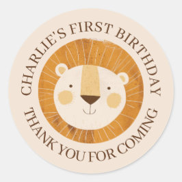 かわいいサラフィライオン誕生日サンキューステッカー ラウンドシール