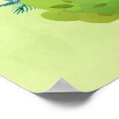 かわいいサルが茂みの背後から覗き込む|こんにちは ポスター (角)