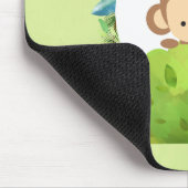 かわいいサルが茂みの背後から覗き込む|こんにちは マウスパッド (コーナー)