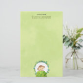 かわいいサルが茂みの背後から覗き込む|こんにちは 便箋 (スタンド正面)