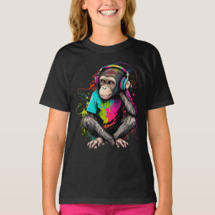 かわいいサルが音楽に夢中, 音楽に執着するサル Tシャツ