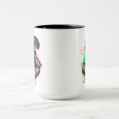 かわいいサルが音楽を聴く、音楽に夢中なサル マグカップ (中央)