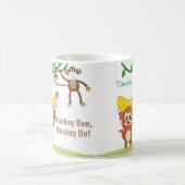 かわいいサルとおもしろい諺名前をカスタムする コーヒーマグカップ (中央)