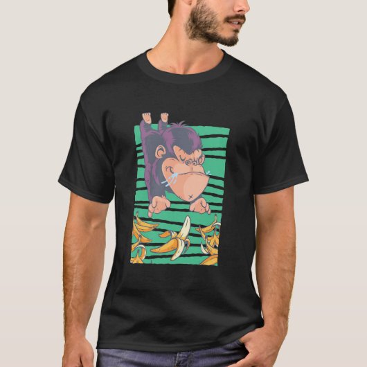 かわいいサルとバナナ Tシャツ (正面)