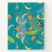 かわいいサルと木の上のバナナのパターン ノートブック (裏面)