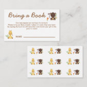 かわいいサルのキリンが赤ちゃんのシャワーで本を持ち込む エンクロージャーカード (正面/裏面)