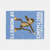 かわいいサルのギフト女男性へ性ゴリラ猿Chiman フリースブランケット (正面(横))