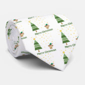 かわいいサルの夜のクリスマスシーン ネクタイ (ロール)