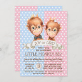 かわいいサルの性別が明らかになる 招待状 (正面/裏面)